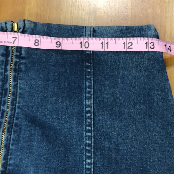 Free People stretchy dark blue denim mini paneled zipper skirt - Picture 7 of 13